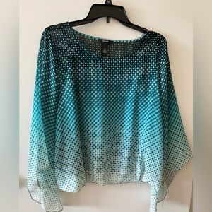 Alfani Women’s Flare Sleeves with Undertop Attached Front Tiny Sequins Tops